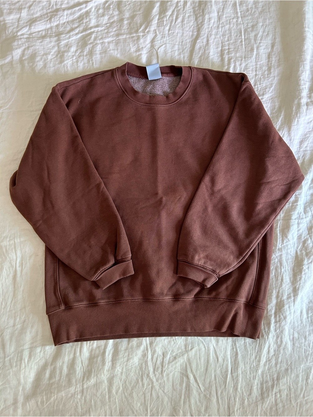 TNA Cozy SweatFleece Boyfriend Crew & Mega Jogger (Color: Cognac)